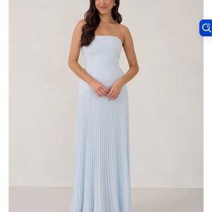 Park & Fifth Strapless Light Blue Maxi Dress